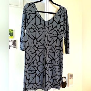 Tori Richard Dress blue/black 3/4 sleeve size small